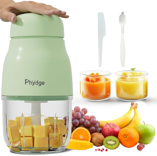 Phydge Fabricante de alimentos para bebés, puré de alimentos para bebés, licuadora de alimentos para bebés verde, procesador de alimentos para bebés, frutas, verduras, carne
