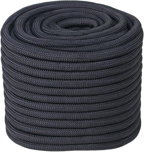 Abio Seil 4mm 10m Schwarz Wäscheleine Schnur Kordel Maurerschnur Nylonschnur Seile Outdoor Bundeswehr Ausrüstung Tau Rope Zeltschnur Spannseil Bootsleine Nylonseil Reepschnur Schwarz 4mm / 10m