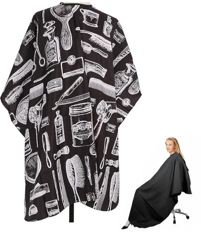 YUGUOLAN Friseurumhang Haarschnitt, Barber Cape, Friseurumhang Erwachsene, Haarschneideumhang Für Erwachsene, Cape Haarschneideumhang Mit Klettverschluss Für Salon Haarschneiden Friseur (160cm*140cm)