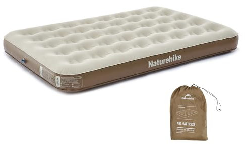 Naturehike Matelas gonflable double 197 x 138 x 20 cm, facile à ranger, adapté pour les familles, le camping, les invités, les voyages, sans formaldéhyde