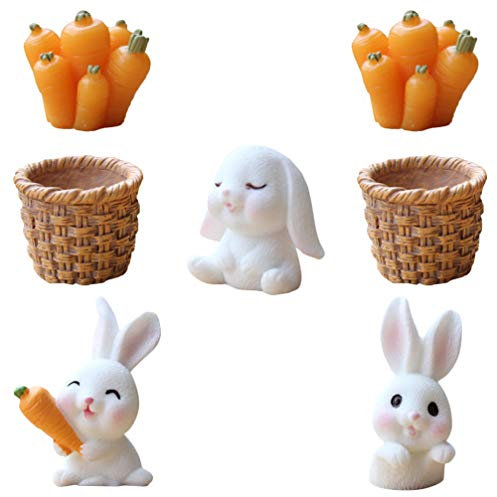 Luxshiny 7stücke Teiliges Osterhasen-rettich-Modell Für Mikrolandschaften Kreative Deko Für Zuhause Für Ostern Lebendige Figuren Für Garten Und Innenbereich Perfektes Für Familie Und