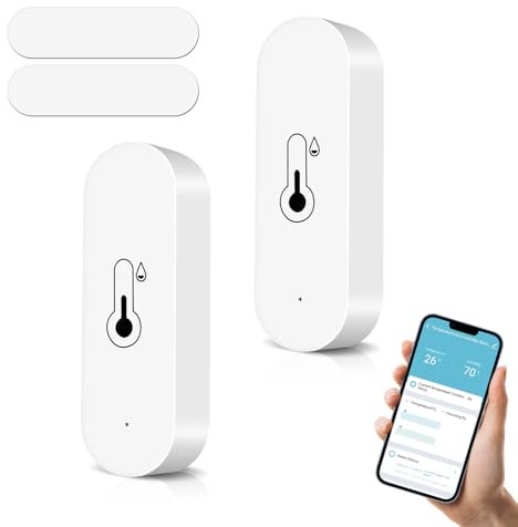 Libershine Intelligentes Hygrometer Thermometer mit Alarm, Sprachsteuerung (Alexa & Google), Präzise Echtzeitüberwachung & Automatisierung für Smart Home, Teilen-Funktion, für Weinregal, Gewächshaus