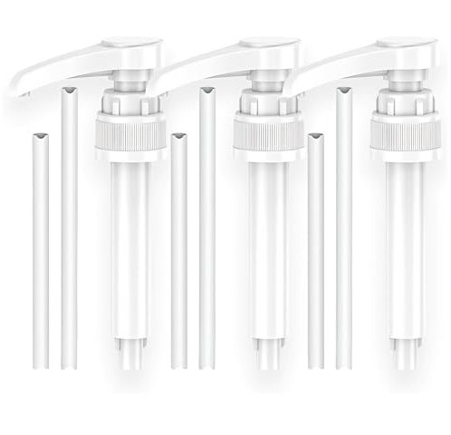 IKOPFLN 3 Pièces Pompe Sirop, Distributeur Sirop Pompe, Plastique Pompe Sirop Pompe de Rechange avec Tuyau, Réutilisables Pompe Doseuse, Livré avec 3 Tuyaux Longs et 3 Tuyaux Courts