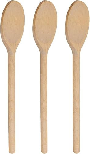 Vizag 3-Piece Wooden Spoon Set – 10 Inch Cooking Utensils | Wooden Kitchen Utensils Set for Mixing, Stirring, and Serving | Non-Toxic, Eco-Friendly, Durable Beechwood | Safe for Non-Stick Cookware