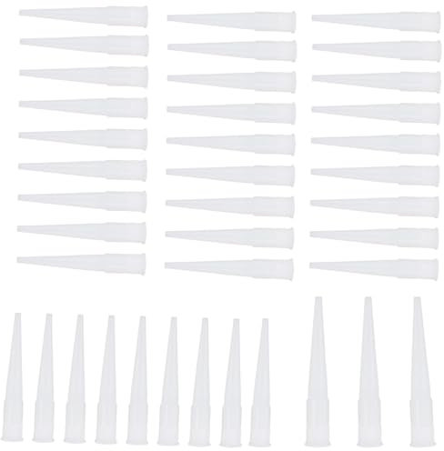 Yuannee Kartuschenspitzen,50 PCS Kartuschenspitzen Silikonspitzen Hochwertige Silikondüsen Ersatzspitzen Mikro Kartuschen für Klebepistolen Dichtmittel Montagearbeiten