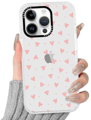 Yirlbey Transparent HandyHülle für iPhone 12 Pro Max Herz Hülle, Aesthetic Muster Liebe Design Mädchen Geschenk Schutzhülle, Silikon Rahmen PC-Rückseite Case Cover für iPhone 12 Pro Max 6,7,Heart