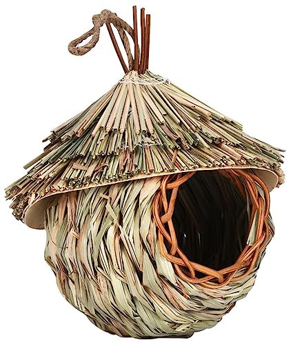FONDOTIN Naturbelassenes Vogelnest Verschleißfestes Vogelhaus Für Draußen Vogelhäuser Zum Aufhängen Im Freien Kunstvolles Design Für Garten Bietet Schutz Vor Wind Regen Vogelbedarf