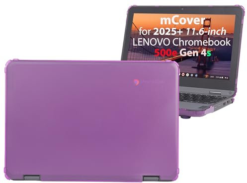 mCover Coque rigide uniquement compatible avec ordinateur portable 2 en 1 Lenovo 500e Chromebook Gen 4s 2025 ou version ultérieure 11,6 (ne convient pas aux autres modèles Lenovo) - Violet