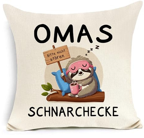 Awyuan Geschenkideen für Großmütter Kissenbezug Geschenk für Großmutter von Enkelin Enkel Lustiges Geburtstags (Oma)