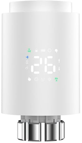 Aribrnten Tuya ZigBee Smart Radiator Actuator TRV Programmable Thermostatic Radiator Valve App Remote Temperature Controller White