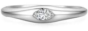 Hochzeit Ringe, Platin Schlichter Ring mit Moissanit, Größe 62 (19.7)
