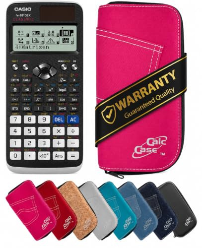 Casio FX 991DE X Schulrechner mit CalcCase Schutztasche, Wissenschaftlicher Taschenrechner – ideal für Schule, Studium & Prüfung - Basic Set (Pink)
