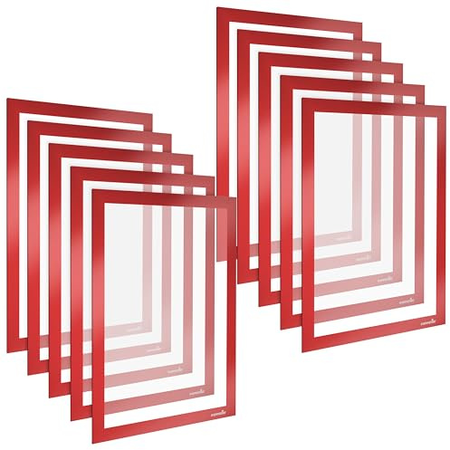 POPPSTAR Magnetrahmen A4 selbstklebend mit Magnetverschluss, rot, 10 Stück