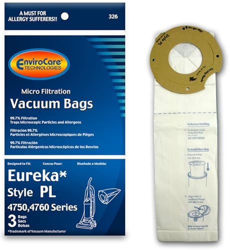 Eureka Lot de 3 sacs pour aspirateur vertical