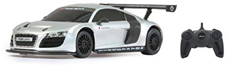 JAMARA 404435 - Audi R8 LMS 1:24 2,4GHz - offiziell lizenziert, ca zu 1 Stunde Fahrzeit bei ca. 9 Km/h, perfekt nachgebildete Details, hochwertige Verarbeitung, silber