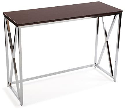 Versa Modena Schmales Möbelstück für den Eingangsbereich oder Flur, Moderner Konsolentisch, Maßnahmen (H x L x B) 76 x 40,5 x 106,5 cm, Holz und Metall, Farbe: Braun