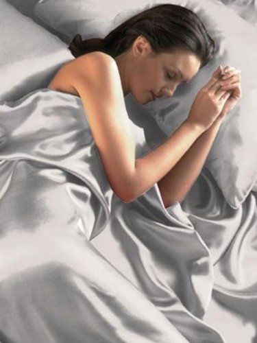 Satin Silver King Size Duvet Set Double Bed Reversible 6 Piece Bedding Set