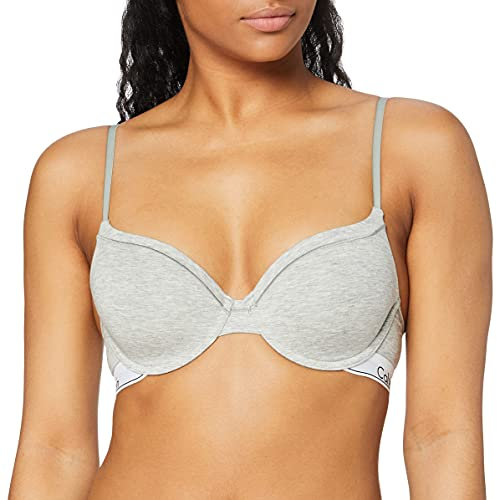 Calvin Klein Jeans Modern T Shirt Bra 0000f3784e, Reggiseni sagomati Donna, Grigio (Grey Heather), 34 / C