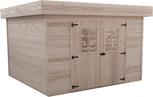 habrita – habrita – Blockbohlen Gartenhaus massiven mit Flachdach – 5,56 M²