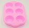Selecto Bake 6 Cup Silicone Bun, Muffin Tray Non Stick Tin Baking Pudding, 6 Cup Pan Muffin Tray Non Stick Cupcake Baking, Pink