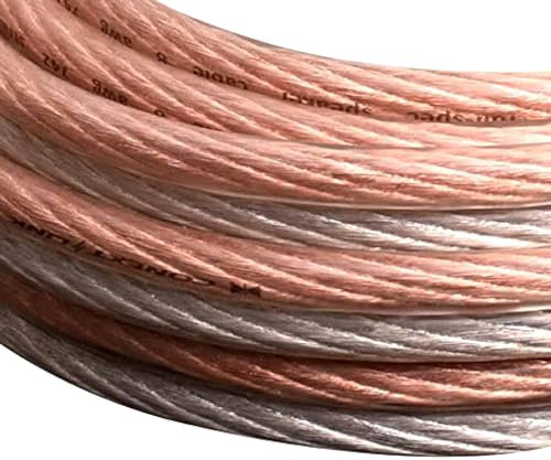 Conext Link PSC8CGS-15 Parallel Gold Silver Speaker Cables Full Gauge Oxygen Free Copper Zip Wire (8 Gauge, 15 feet)
