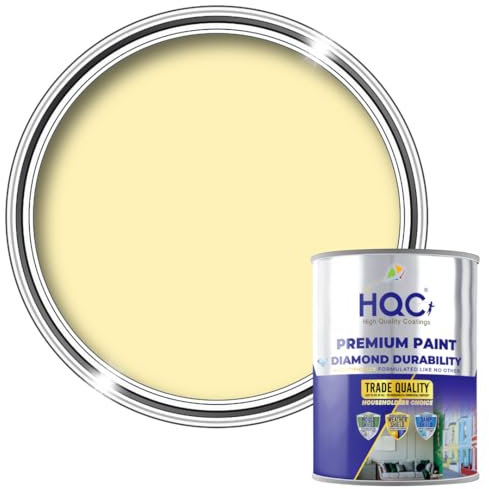 HQC Barn Paint 10L | Garden and Furniture Wood Paint | Outdoor Quick-Drying Protection for Garden Fence | Light Yellow
