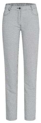 GREIFF Größe 52 Gastro Moda Damen Cuisine Basic 5-Pocket-Hose Regular Fit Pepita Schwarz Weiss Modell 5319 1850