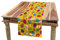 ABAKUHAUS Ostern Tischläufer, Hasen-Gänseblümchen Funky, Esszimmer Küche Rechteckiger Dekorativer Tischläufer, 40 x 180 cm, Gelb Mehrfarbig