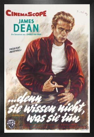 1art1 Denn Sie Wissen Nicht was Sie Tun Poster Plakat | Bild und MDF-Rahmen - James Dean (91 x 61cm)
