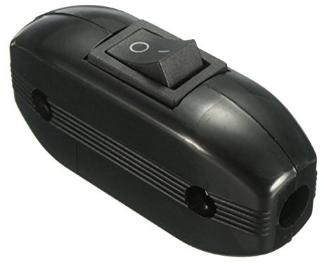 MASUNN 250V 6A In-Line Wippschalter Ein/Aus-Schalter für 3-adriges Kabel