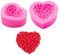 WANDIC - Stampo in silicone, set di 2 stampi per sapone a forma di cuore 3D per candele di sapone, giocattoli fai da te, decorazioni decorative artigianali rotonde e rettangolari