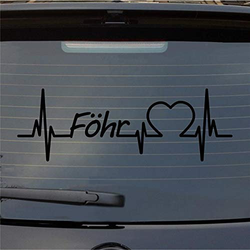 Hellweg Druckerei Föhr Herzschlag Puls Insel Nordsee Liebe Auto Aufkleber Sticker Heckscheibenaufkleber