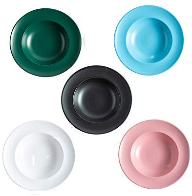 5PC Piatto in Ceramica Zuppa di Cibo, Piatto di Cappello di Paglia Creativo, Piatto Fondo
