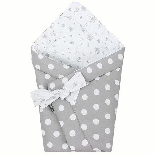 Bellochi 2in1 Baby Einschlagdecke Babyhörnchen - 100% Baumwolle Wickeldecke - 75 x 75 cm - für Kinderwagen, Babybett oder Kindersitz - Ganzjährig - ÖKO-TEX Zertifiziert - Doti Bello