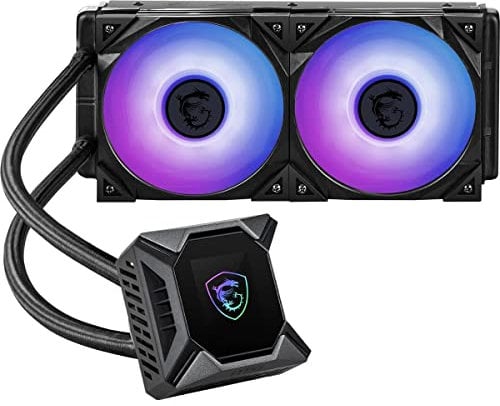 MSI MPG CoreLiquid K240 - AIO CPU Liquid Cooler - 2.4 LCD Screen - 240mm Radiator - Dual 120mm ARGB PWM Fans