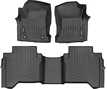 WeatherTech Passgenaue Auto Fußmatten Kompatibel mit Hilux 8. Gen (Details) 2016-22 | Schwarz|1. und 2. Reihe