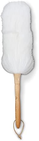 Natural Life NL109003 Sheeps Wool duster for cleaning, Cobweb brush by Tower, 100% plastic free, Beech Wood, White