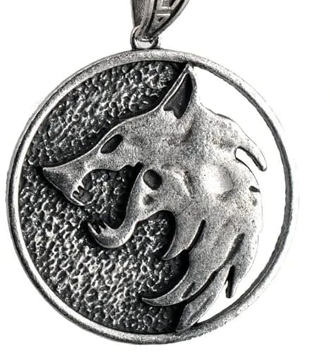 Hexer Halskette, Vesemir's Wolf Medaillon, Hexer Kette Halskette, Verrückter Wolf Halskette, Zink Alluminiumlegierung Herren Halskette, Tolles Geschenk for Hexer-Fans, Witcher Necklace