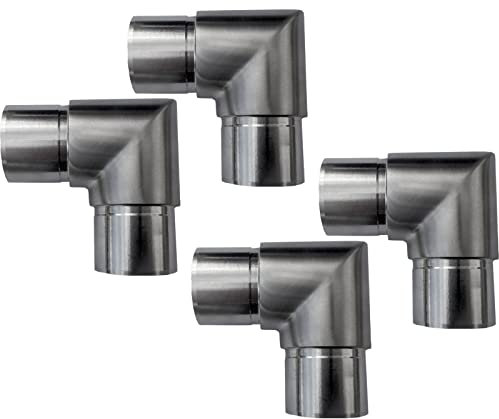 4 x Handlauf Rohrbogen 90° für Rohrdurchmesser 33,7 mm Edelstahl Eckbogen Geländer Steckfitting Eckstück Rohrverbinder von SO-TOOLS®