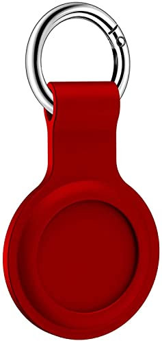 PhoneThrone Portachiavi PER Apple AirTag custodia protettiva in Silicone Secure Holder (Red)