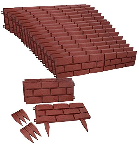 Bordure de jardin en plastique ABS effet brique 17,6 m