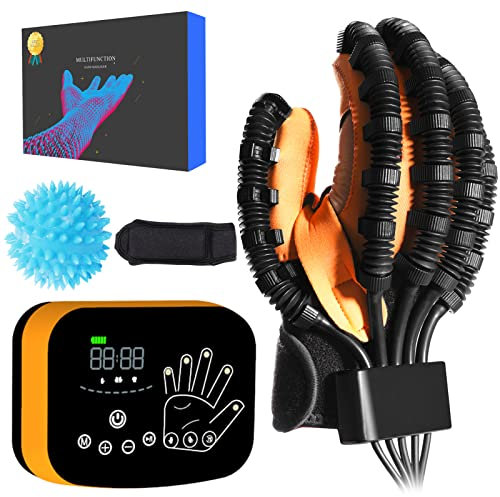 EMFOCU Aktualisierte Robot Rehabilitation Glove, Schlaganfall Finger Rehabilitation Handschuhe, Hand Funktion Recovery Device, Hand Recovery Equipment, Rehabilitation Handschuhe für Finger Training.