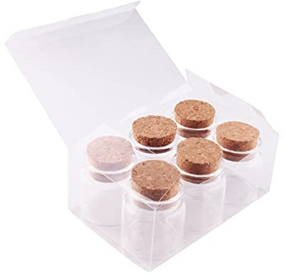 EXCEART 6pcs Vintage Glass Jars Cork Stoppers Glass Wish Bottle for Wishing Jar for Potion Bottle Display and Crafts