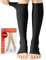 2 Paires Medicale Bas de Contention Femme et Homme 20-30mmhg Classe 2, Bout Ouvert Chaussettes de Contention pour Les varices, l'œdème, Vol de Voyage (2x Noir, L)