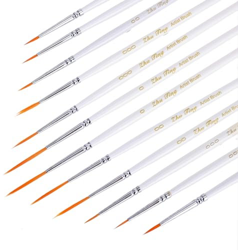 12 PCS Miniature Paint Brushes for Detail - Ultra Fine Point Tip Micro Mini Tiny Artist Paintbrush for Acrylic, Nails Gel Polish Painting, Nail Design