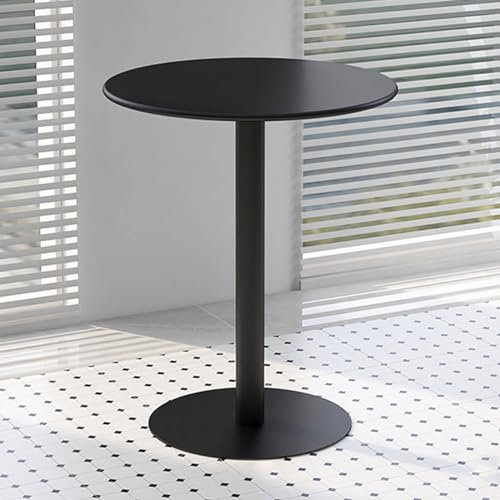 Bistrotisch, runder Bar- und Pub-Tisch, schwarz matt, runder Cocktailtisch, Freizeittisch, moderner Theken-Bistro-Pub-Tisch, Couchtisch für Zuhause, Büro, Balkon, Café (Größe: 48 x 48 x 72 c