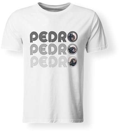 Ultimatives Meme T-Shirt Pedro Pedro Pedro | Der tanzende Waschbär | Trendmaschine Hit (S-Weiss)