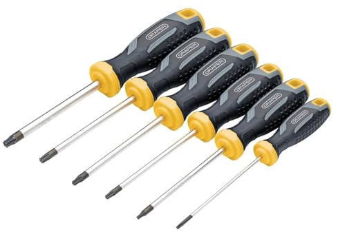 Draper TX-Star 6pc Tamperproof Soft Grip Screwdriver Set - 13435 - Magnetic Tips, CRV Blades