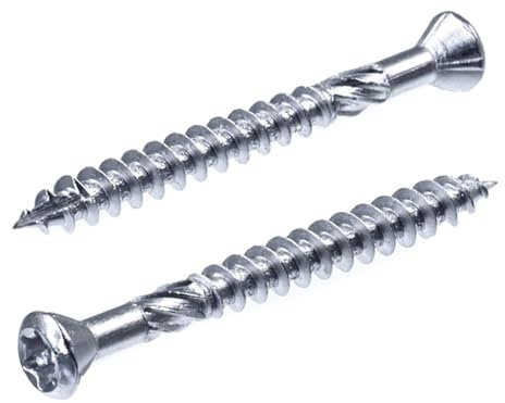 SECCARO Lot de 200 vis de terrasse à tête décorative 4 x 40 mm, en acier inoxydable A2, vis à bois avec pointe Cut et encoche de coupe, TX/six pans creux