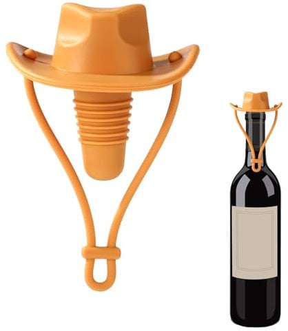 Cowboy Hat Wine Stopper, Wine Bottle Toppers Sealers Fun Wine Seal Corks Cover for Wine Bottles Silicone Wine Caps for Beer Champagne Whiskey to Keep Wine Fresh